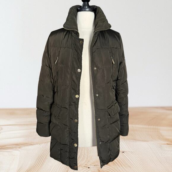 Michael Kors Down Puffer JACKET Parka Coat Women's Sz M Longer Length 4 Pockets - Picture 11 of 11